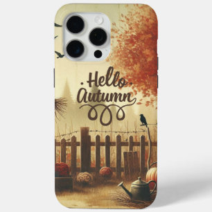 Funda Para iPhone 15 Pro Max Jardín de otoño y espantapájaros