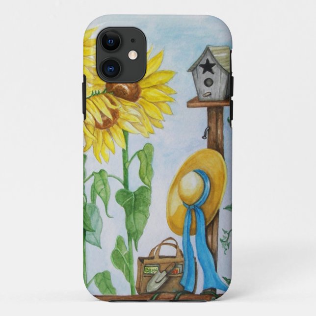 Funda De Case-Mate Para iPhone Jardín del girasol (Reverso)