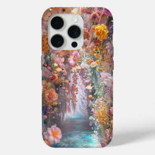 Funda Para iPhone 15 Pro Jardín floral de pasteles suaves: sendero de flora