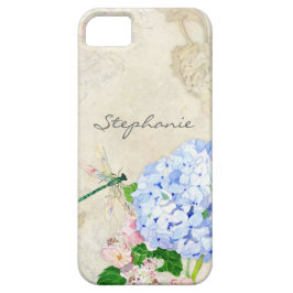 Funda Para iPhone 11 Jardín inglés, azul y rosa Hydrangeas acuarela