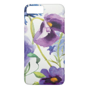 Funda Para iPhone 8 Plus/7 Plus Jardín mezclado azul y púrpura