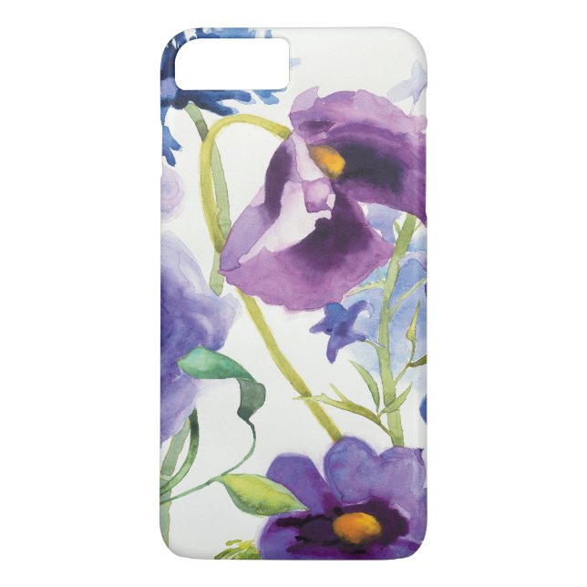 Funda De Case-Mate Para iPhone Jardín mezclado azul y púrpura (Reverso)