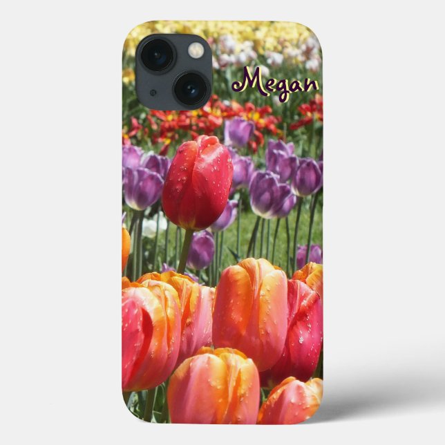 Funda De Case-Mate Para iPhone Jardín Tulip de Primavera (Reverso)