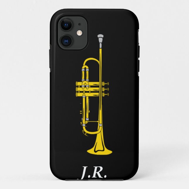 Funda De Case-Mate Para iPhone Jazz Trumpet agrega tu Iniciales funda-mate Iphone (Reverso)