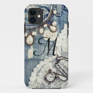 Jeans de época Monograma victoriano IPHONE 5 Funda