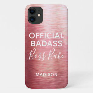 Funda Para iPhone 11 Jefa Oficial Malota Metallic Rosa Dorado Nombre