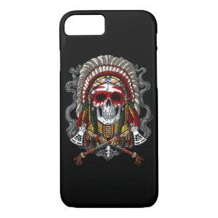 Funda Para iPhone 8/7 Jefe de equipo nativo americano de cráneo indio