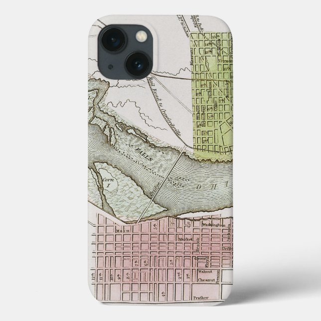 FUNDA DE Case-Mate PARA iPhone JEFFERSONVILLE, INDIANA: MAPA (Reverso)