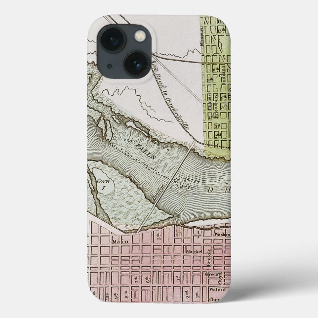 FUNDA DE Case-Mate PARA iPhone JEFFERSONVILLE, INDIANA: MAPA (Reverso)