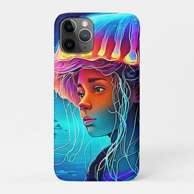 Funda De Case-Mate Para iPhone Jellyfish Chica Art (Reverso)