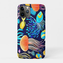 Funda Para iPhone 11 Pro Jellyfish & Fish: Delicia del Mar Profundo