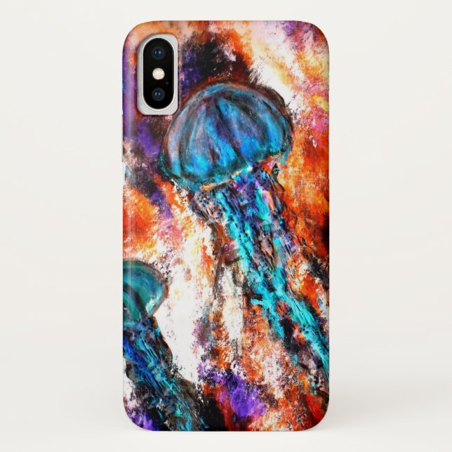Funda De Case-Mate Para iPhone Jellyfish Jump Electric (Reverso)