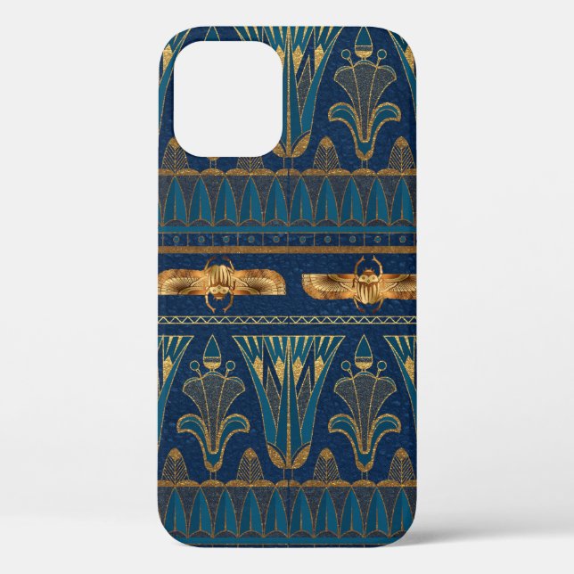 Funda De Case-Mate Para iPhone Jeroglíficos Egipcios Escarabajos De Oro Brillo Do (Reverso )