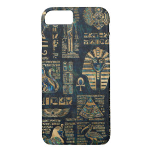 Funda Para iPhone 8/7 Jeroglíficos y deidades egipcios - olmo y oro