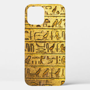 Funda Para iPhone 12 Jeroglifos Egipcios Antiguos - Amarillos