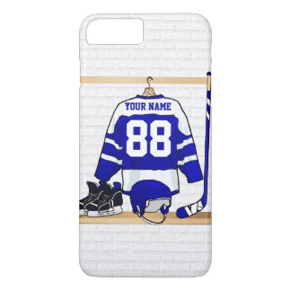 title_seo2 Jersey azul y blanco personalizado del hockey