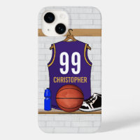Jersey de baloncesto morado y oro personalizado