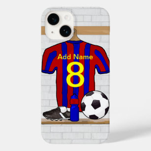 Funda Para iPhone 14 De Case-Mate Jersey de fútbol rojo y azul personalizado