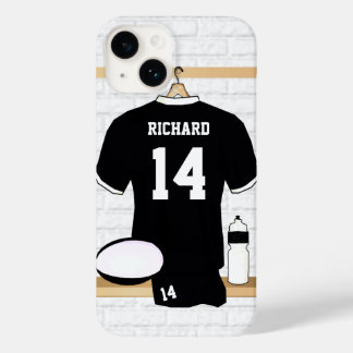 Funda Para iPhone 14 De Case-Mate Jersey de rubí personalizado negro y blanco