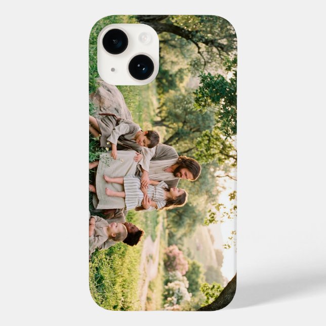 Funda De Case-Mate Para iPhone Jesus Christ with Children Blessing iPhone Case (Reverso )