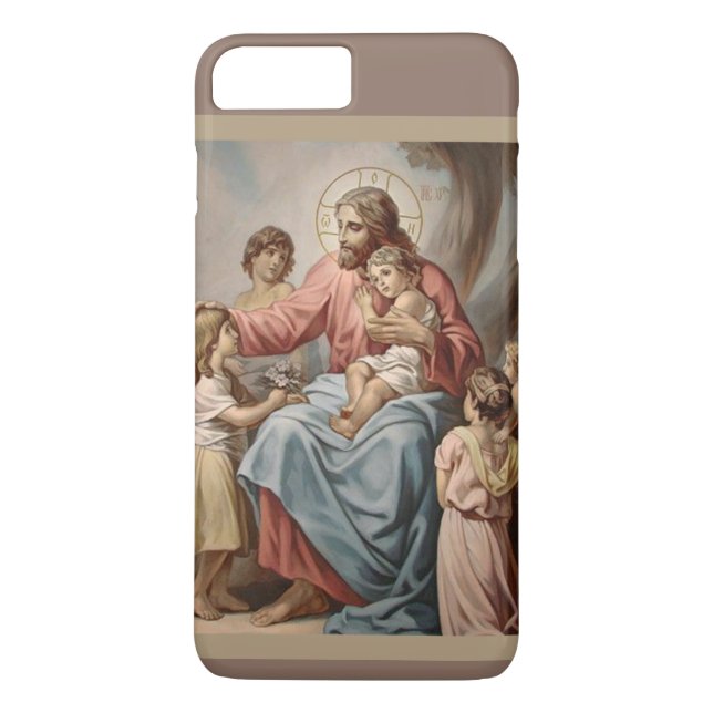 Funda De Case-Mate Para iPhone Jesús con los niños Chicas de niños (Reverso)