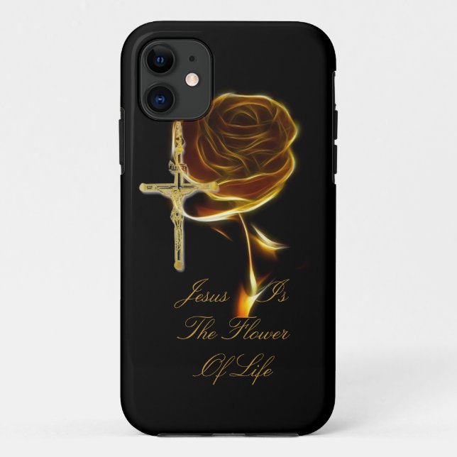 FUNDA DE Case-Mate PARA iPhone JESÚS ES LA FLORES DE LA VIDA (Reverso)