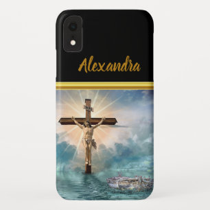Funda Para iPhone XR Jesús que cuelga de una cruz cristiana de la