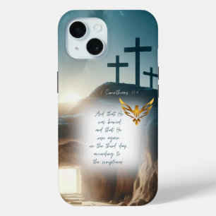 Funda Para iPhone 15 Jesús Resurrección Paloma Dorada Biblia Inspirador