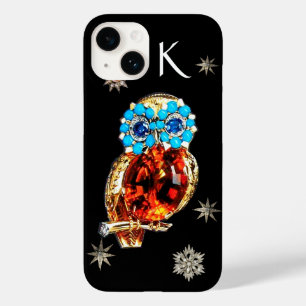 Funda Para iPhone 14 De Case-Mate JEWEL OWL,ESTRELLAS DE DIAMANTES,Oro,Turquesa Azul