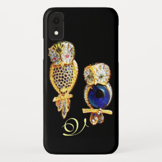 Funda Para iPhone XR JEWEL OWLS,Oro, zafiro azul ,Topaz