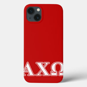 Funda Para iPhone 13 Ji letras blancas y rojas de Omega de Alphi