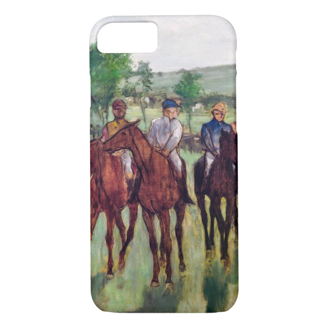 Funda De Case-Mate Para iPhone Jinetes y caballos de carrera, Edgar Degas (Reverso)