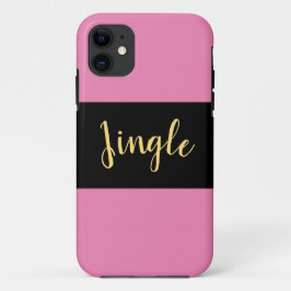 Funda Para iPhone 11 JINGLE Festive Sporty Elegant Black Pink Stripes