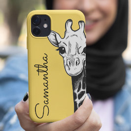 Funda Para iPhone 11 Jirafa Amarilla Personalizada