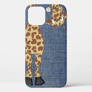Funda Para iPhone 12 jirafa de denim azul