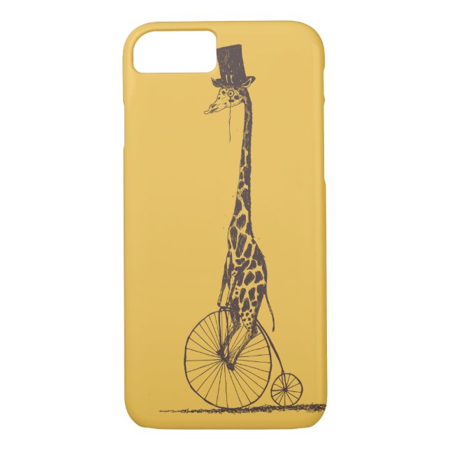 Funda De Case-Mate Para iPhone Jirafa en una bicicleta (Reverso)