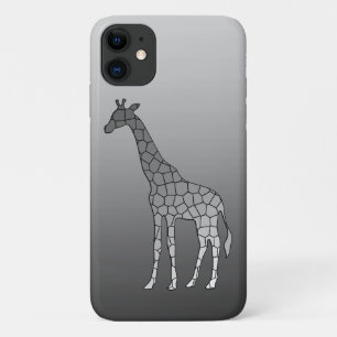 Funda Para iPhone 11 Jirafa Geométrica Moderna, Gris Plateado