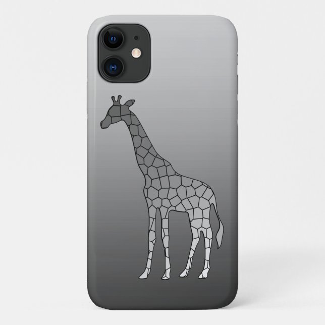Funda De Case-Mate Para iPhone Jirafa Geométrica Moderna, Gris Plateado (Reverso)