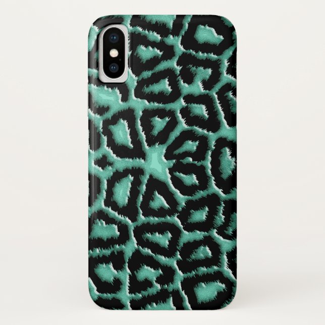 Funda De Case-Mate Para iPhone Jirafa metálica de la verde menta (Reverso)