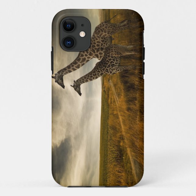 Funda De Case-Mate Para iPhone Jirafas y el paisaje (Reverso)