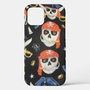 Funda Para iPhone 12 Pro Jolly Roger Pirate Skulls Funda-Mate iPhone Estuch
