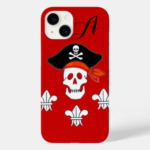 TITLE_SEO2 JOLLY ROGER SKULL, PIRATE GORRA, TRES LILIES MONOG