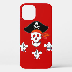 TITLE_SEO2 JOLLY ROGER SKULL, PIRATE GORRA, TRES LILIES MONOG