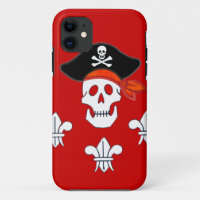 JOLLY ROGER SKULL, PIRATE GORRA Y TRES LILIES