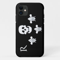 JOLLY ROGER SKULL Y TRES LILIES FLAG MONOGRAM