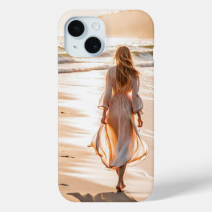 Funda Para iPhone 15 Joven caminando por la playa
