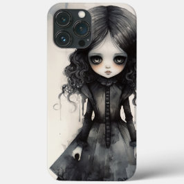 Funda Para iPhone 13 Pro Max Joven Chica gótica en negro
