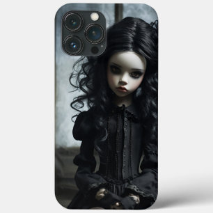 Funda Para iPhone 13 Pro Max Joven Chica gótica en negro