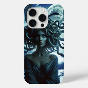 Funda Para iPhone 15 Pro Joven hermosa Medusa por la Luna y el Océano