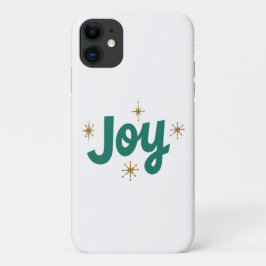 Funda Para iPhone 11 Joy bonitos Navidades Texto blanco y azul